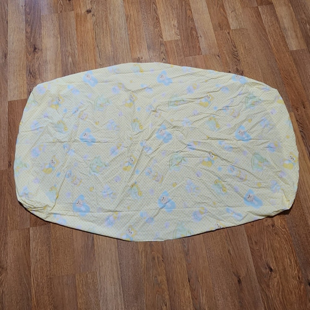 Unbranded Standard Yellow Gingham Puppy Rocking Horse Vintage Crib Fitted Sheet